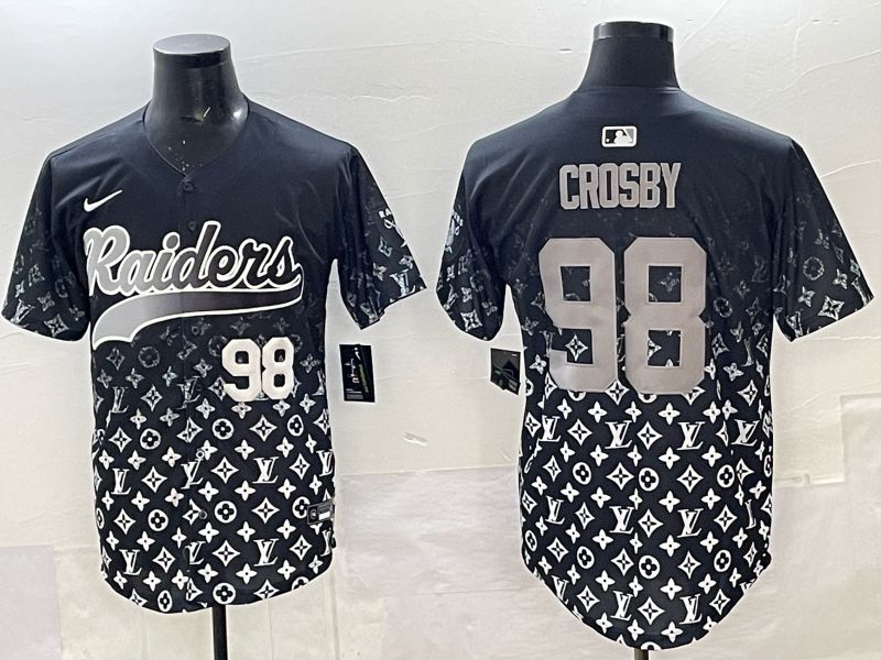 Men 2025 Nike Oakland Raiders #98 Crosby black Limited NFL Jersey 02